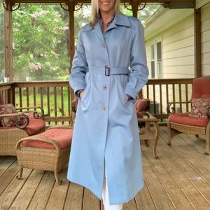 Vtg London Fog Rain Trench Coat Sm-Med Blue